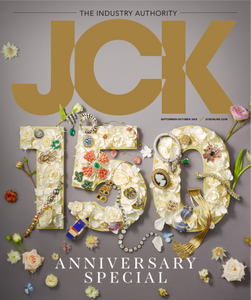 Emerald and Opal Open Cuff featured in JCK