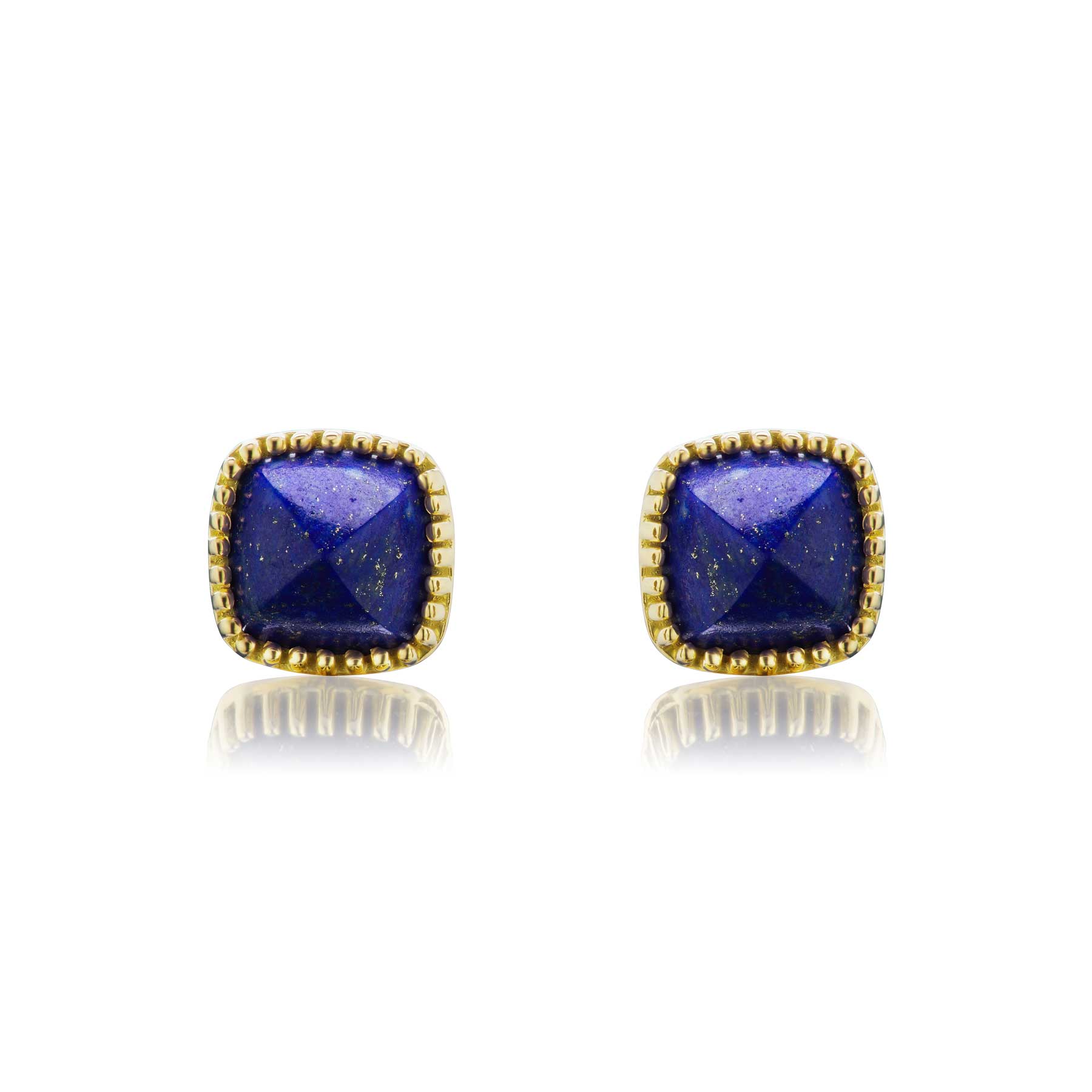 Sugarloaf Stud Earrings with Lapis Lazuli