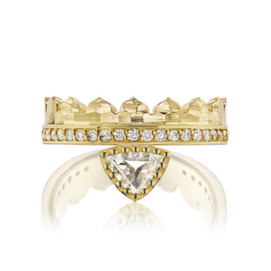 Agra Crown Ring with Step Triangle Diamond