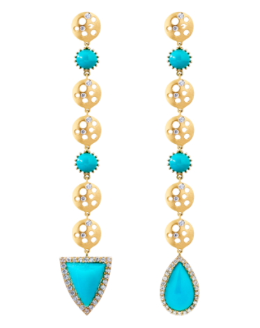 Coin & Chrysocolla earrings featured on JCK Online