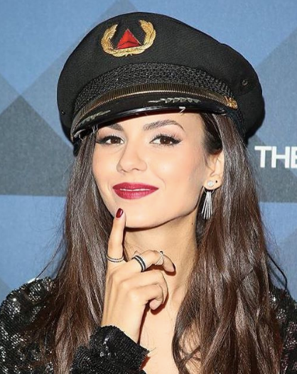 Victoria Justice wearing Tiny Eternity Bands to Delta Grammy's Party