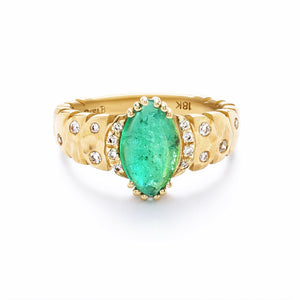 Dana Bronfman x Muzo Emeralds North-South Marquise Agra Ring