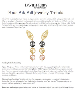 Climbing Persistence Earrings with Open Lily Earring Extenders featured on David Perry & Assoc.