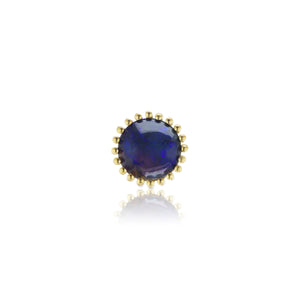 Single Sundown Round Blue Opal Stud