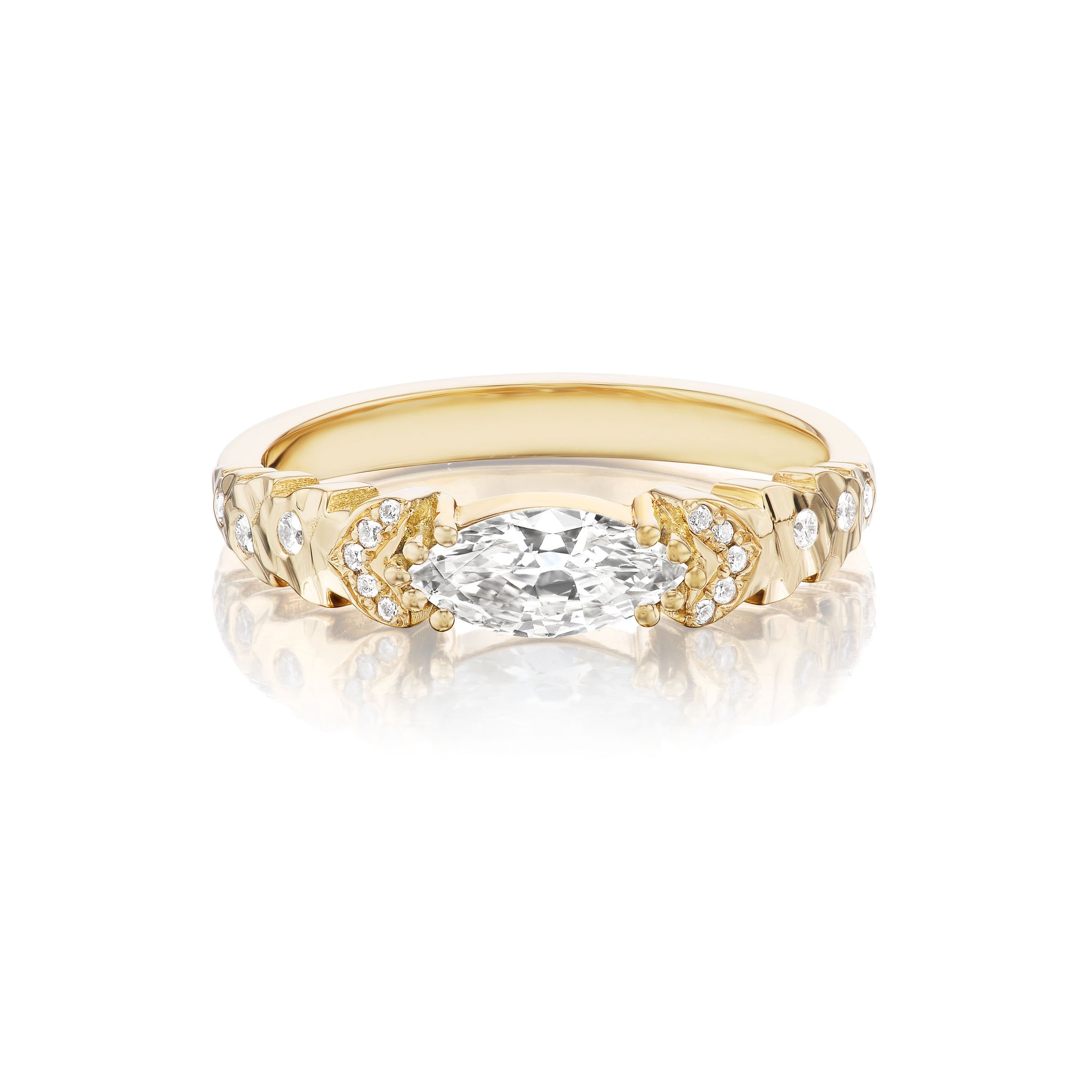 Diamond East-West Marquise Agra Ring