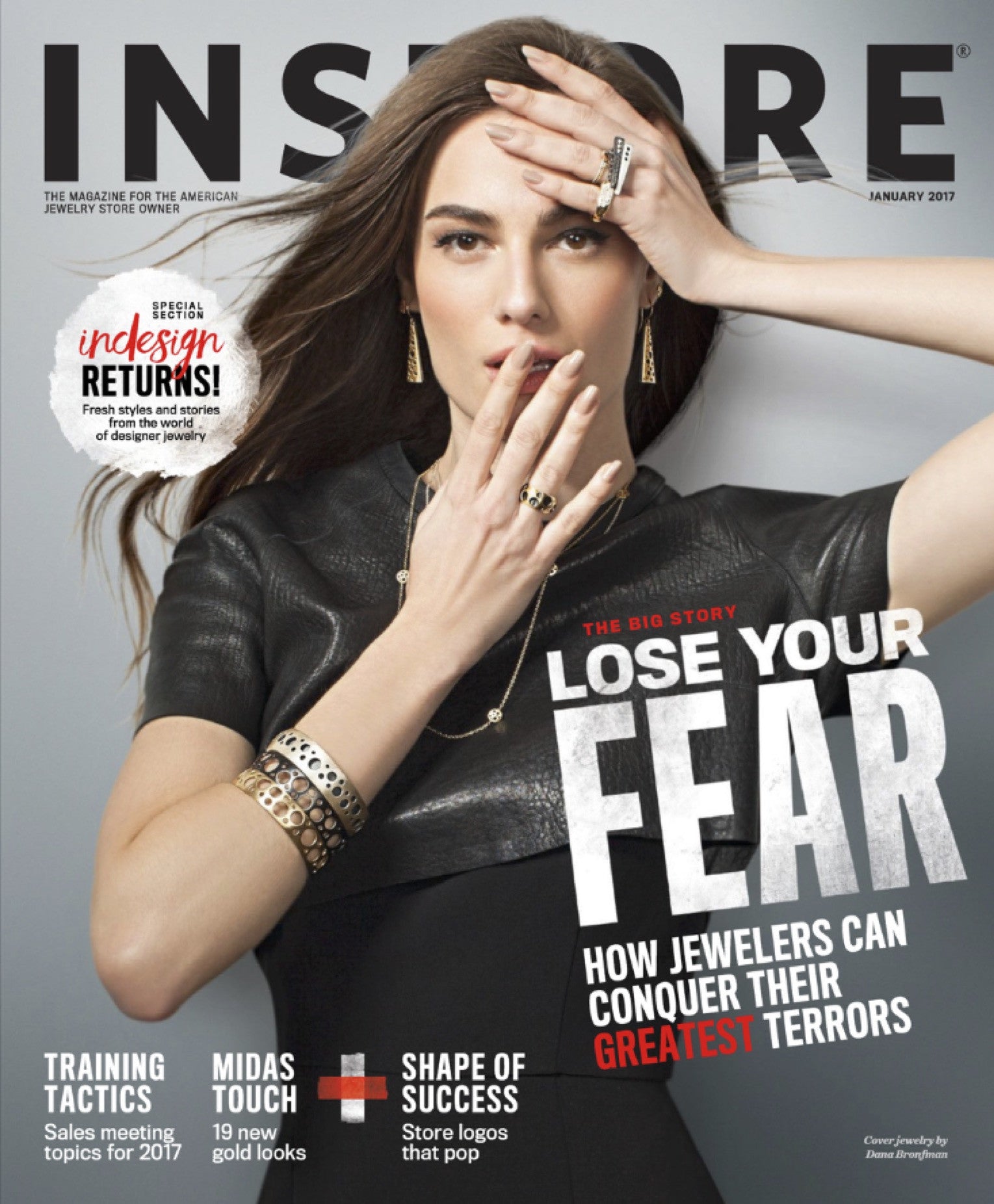 Dana Bronfman campaign image featured on the January cover of INSTORE Magazine