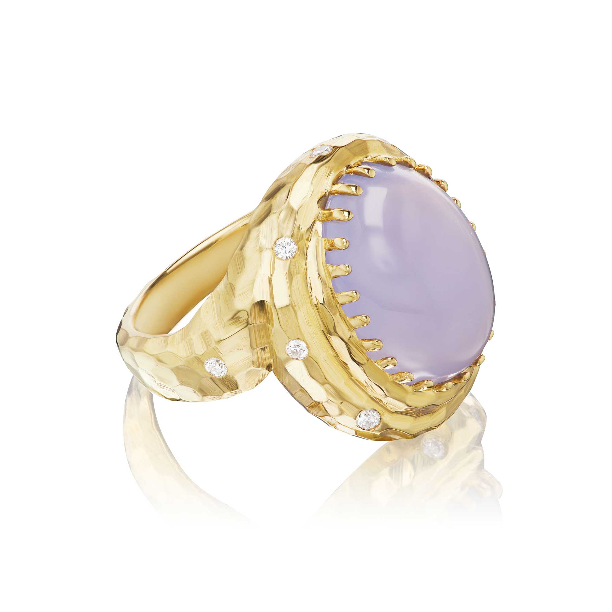 Lavender Chalcedony Spiral Ring