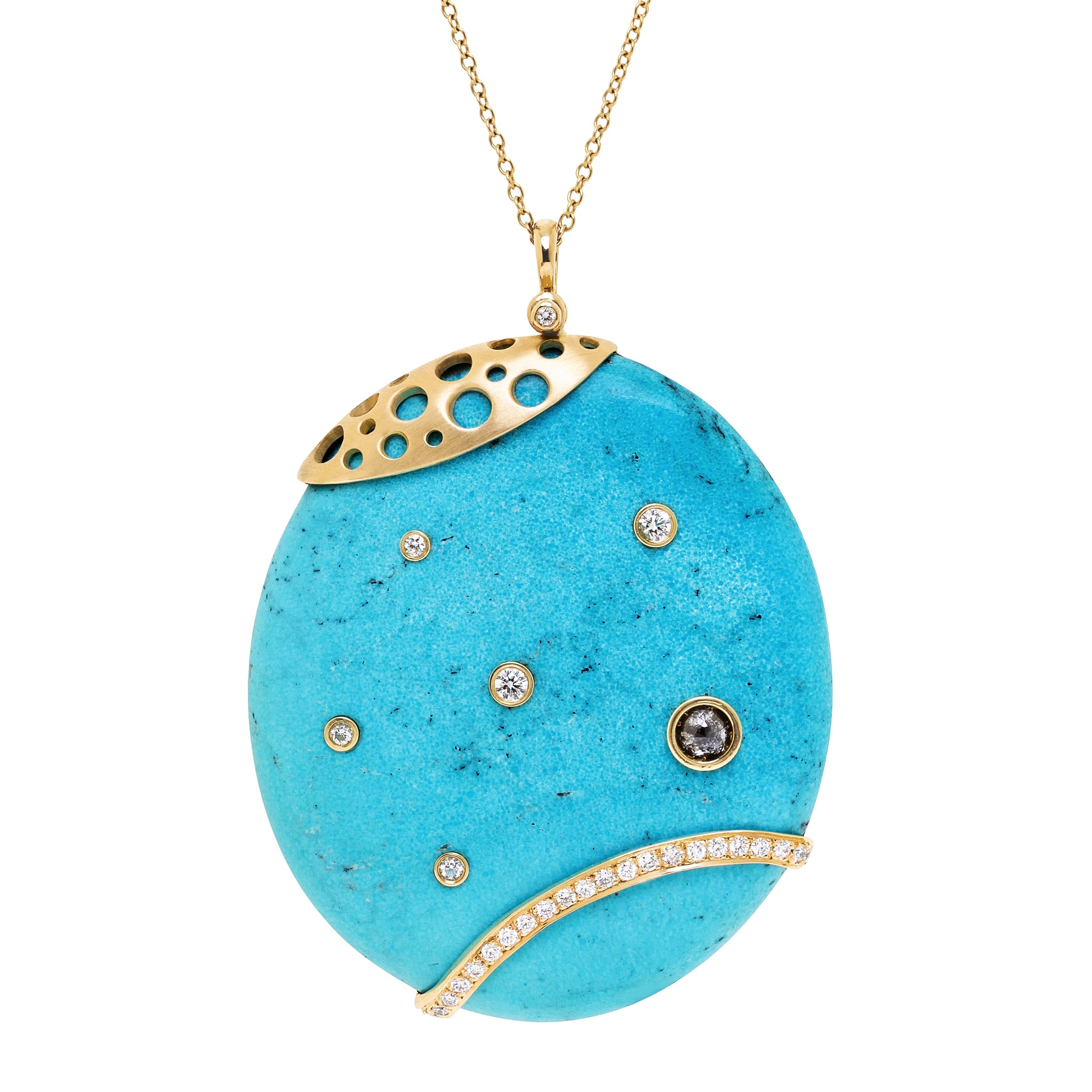 Hats Off to the King Galaxy Turquoise Pendant