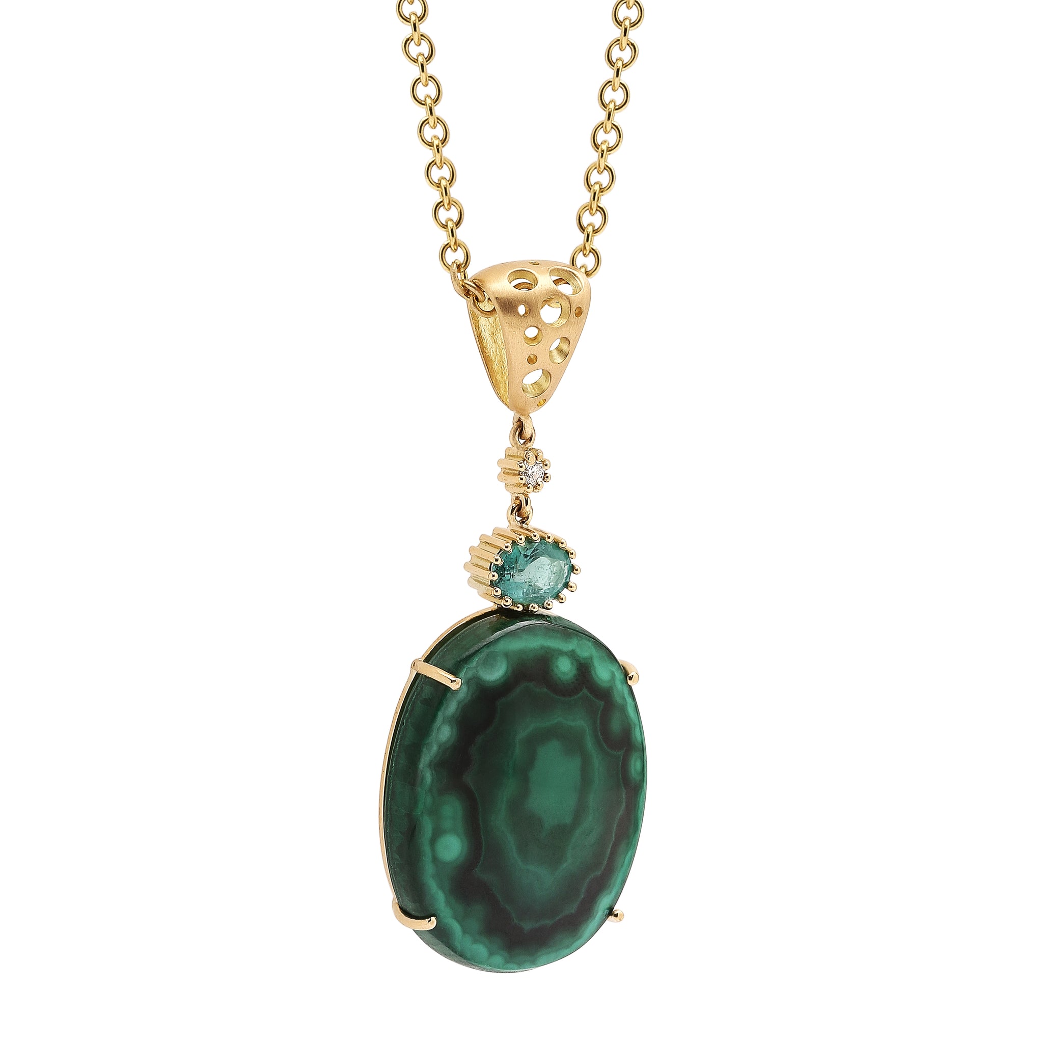 Malachite & Emerald Moving Drop Pendant