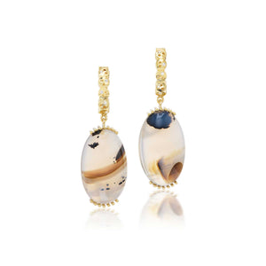 Oval Agate Drop Earrings