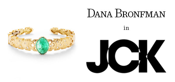 Dana Bronfman x Muzo Emeralds Marquise Agra Cuff featured in JCK Online