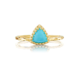 Triangle Turquoise Pronged Bezel Solitaire Ring
