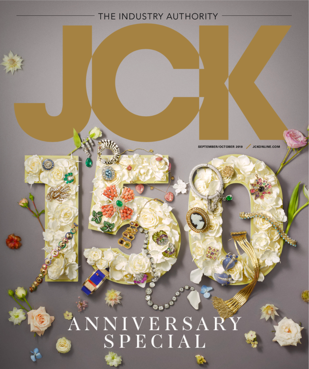 Emerald and Opal Open Cuff featured in JCK