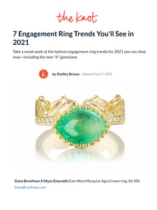 Dana Bronfman Emerald Crown Ring Featured on theknot.com