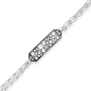 Oculus ID Chain Bracelet with Double Rectangular Silver Chain