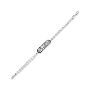Oculus ID Chain Bracelet with Double Rectangular Silver Chain
