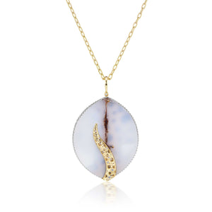 Persistence Leaf Chalcedony Necklace