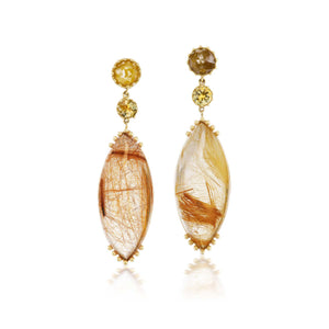 Desert Earth Mismatched Marquise Drop Earrings