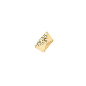 Diamond Pavé Mismatched Pi & Tri Stud Earrings