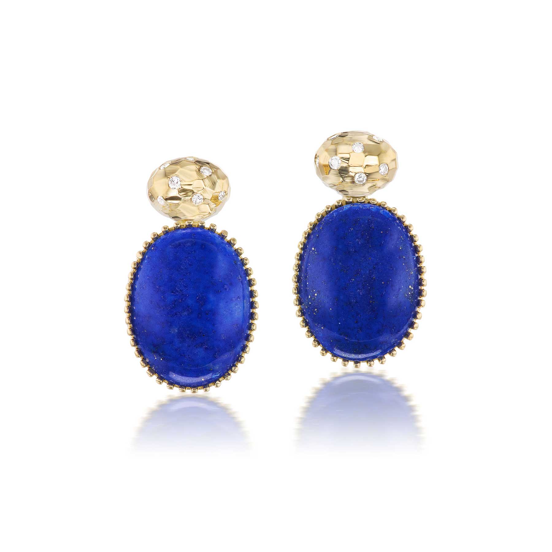 Four Directions Oval Lapis Drop Earrings