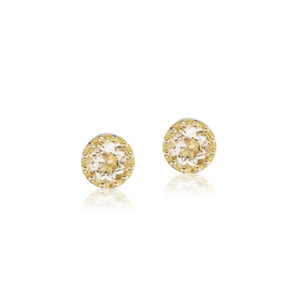 Medium Rutilated Quartz Pronged Bezel Studs