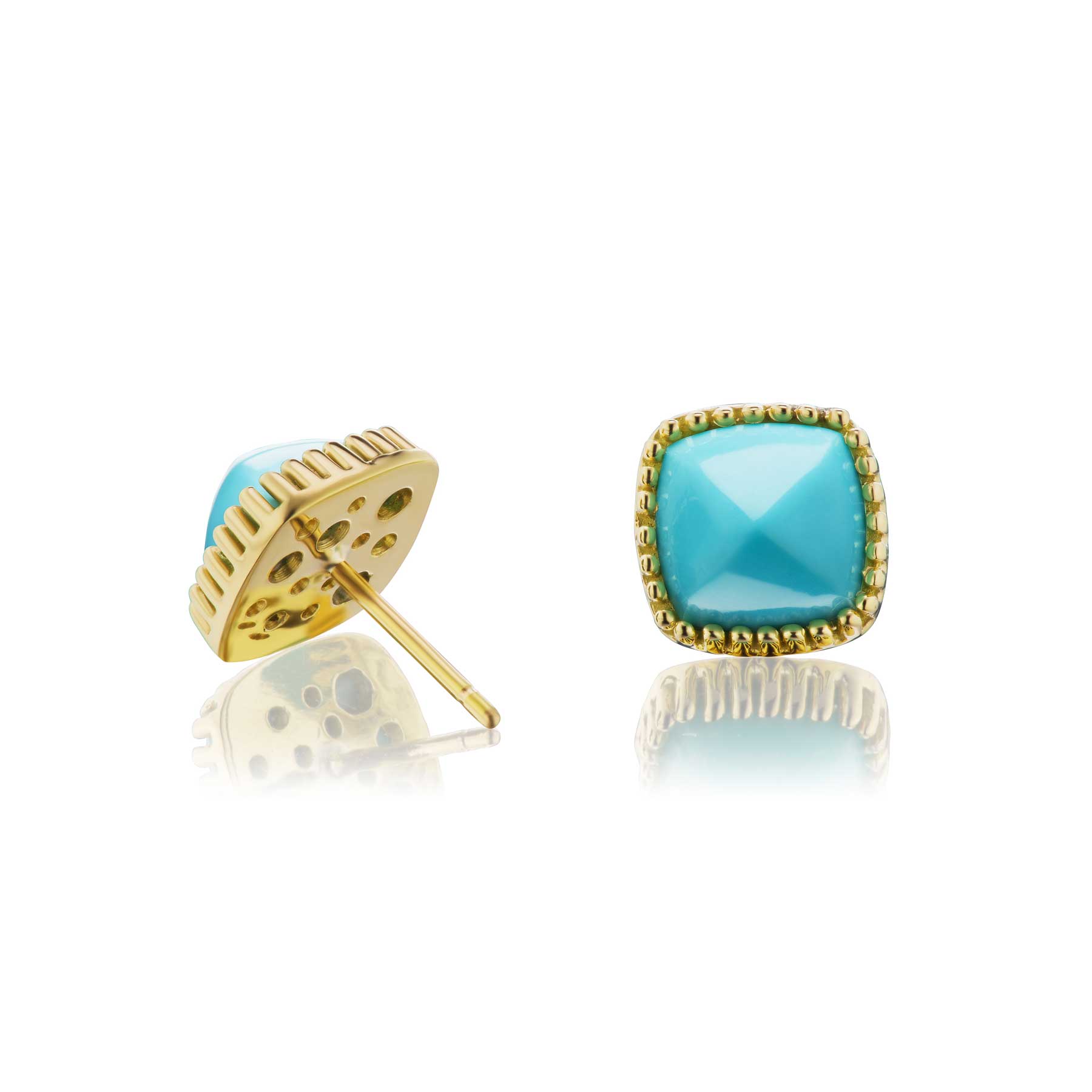 Sugarloaf Stud Earrings with Turquoise