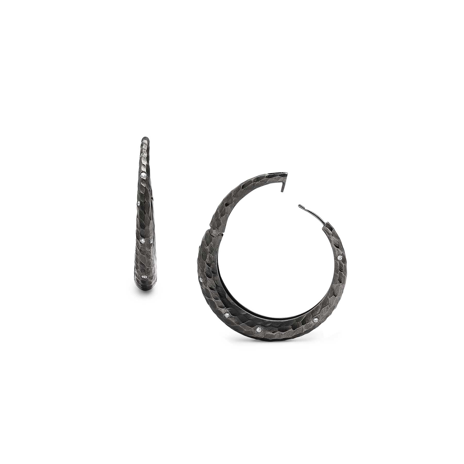 Medium Dark Night Click Hinge Hoops