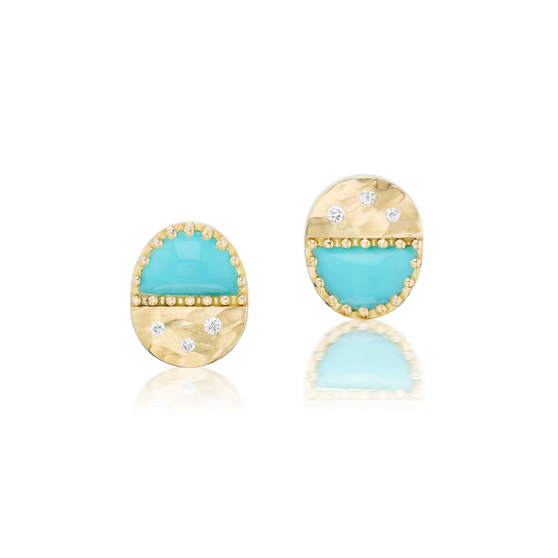 Turquoise offers Stud Moon Earrings