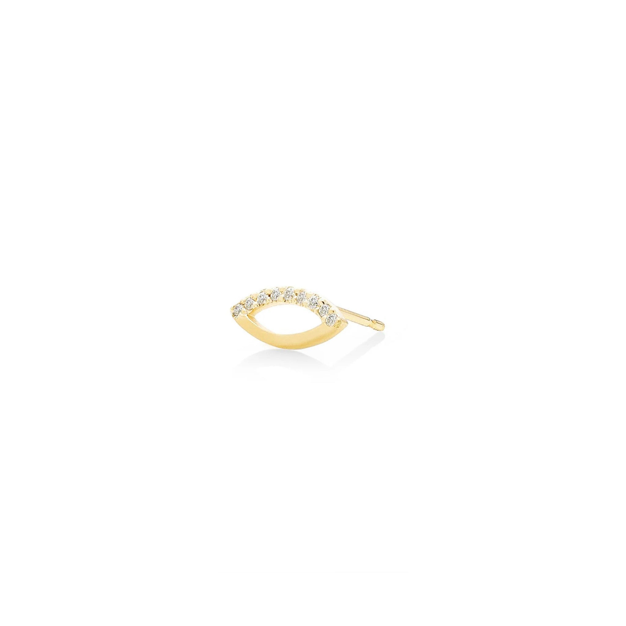 Half-Pave Oculus Marquise Stud Earrings