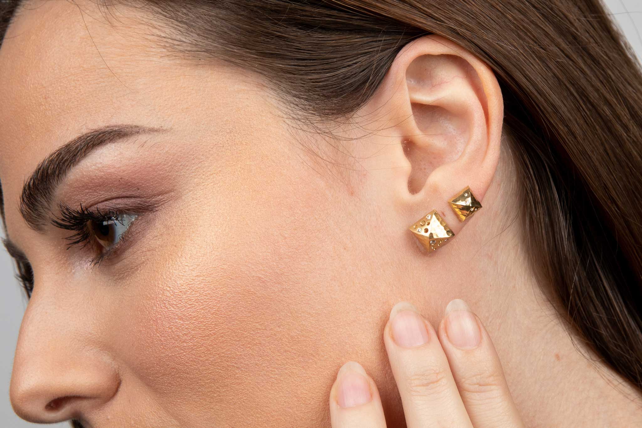 Matte and Hammered Pyramid Studs