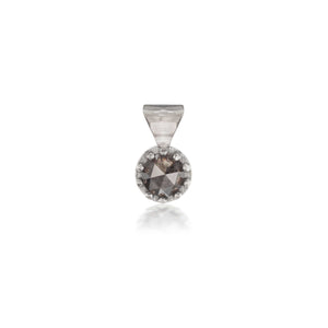 Black Diamond Tiny Pronged Bezel Pendant