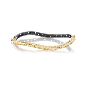 Sun and Shadow Hammered and Oculus Oval Wave Bangle