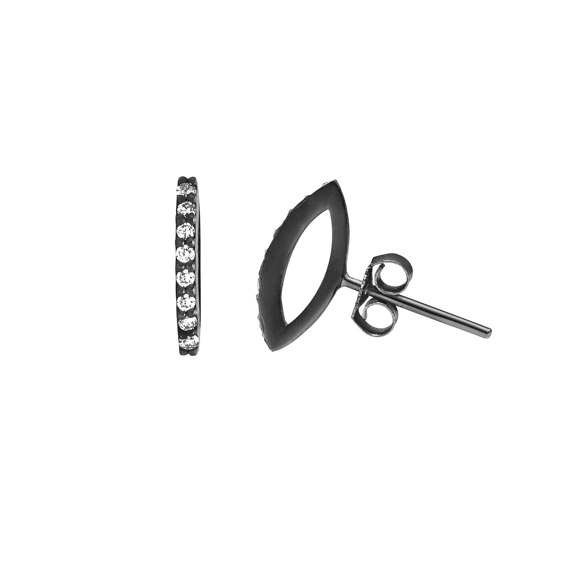 3D Diamond Oculus Marquise Stud Earrings