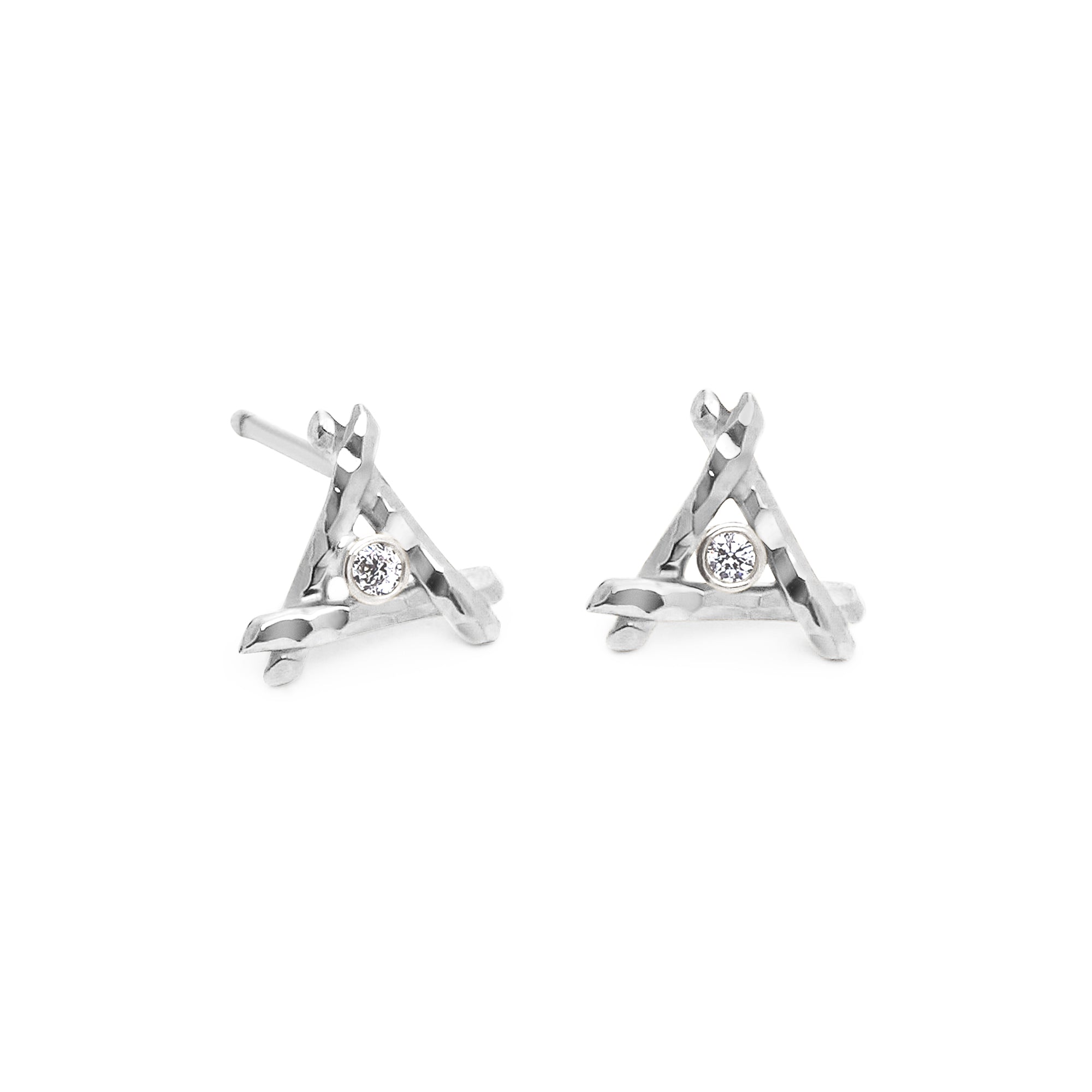 Center Diamond Tiny Trina Stud Earrings