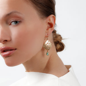 Dana Bronfman x Muzo Emeralds Oculus Agra Earrings with Marquise Emerald Drops