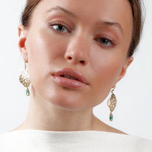 Dana Bronfman x Muzo Emeralds Oculus Agra Earrings with Marquise Emerald Drops