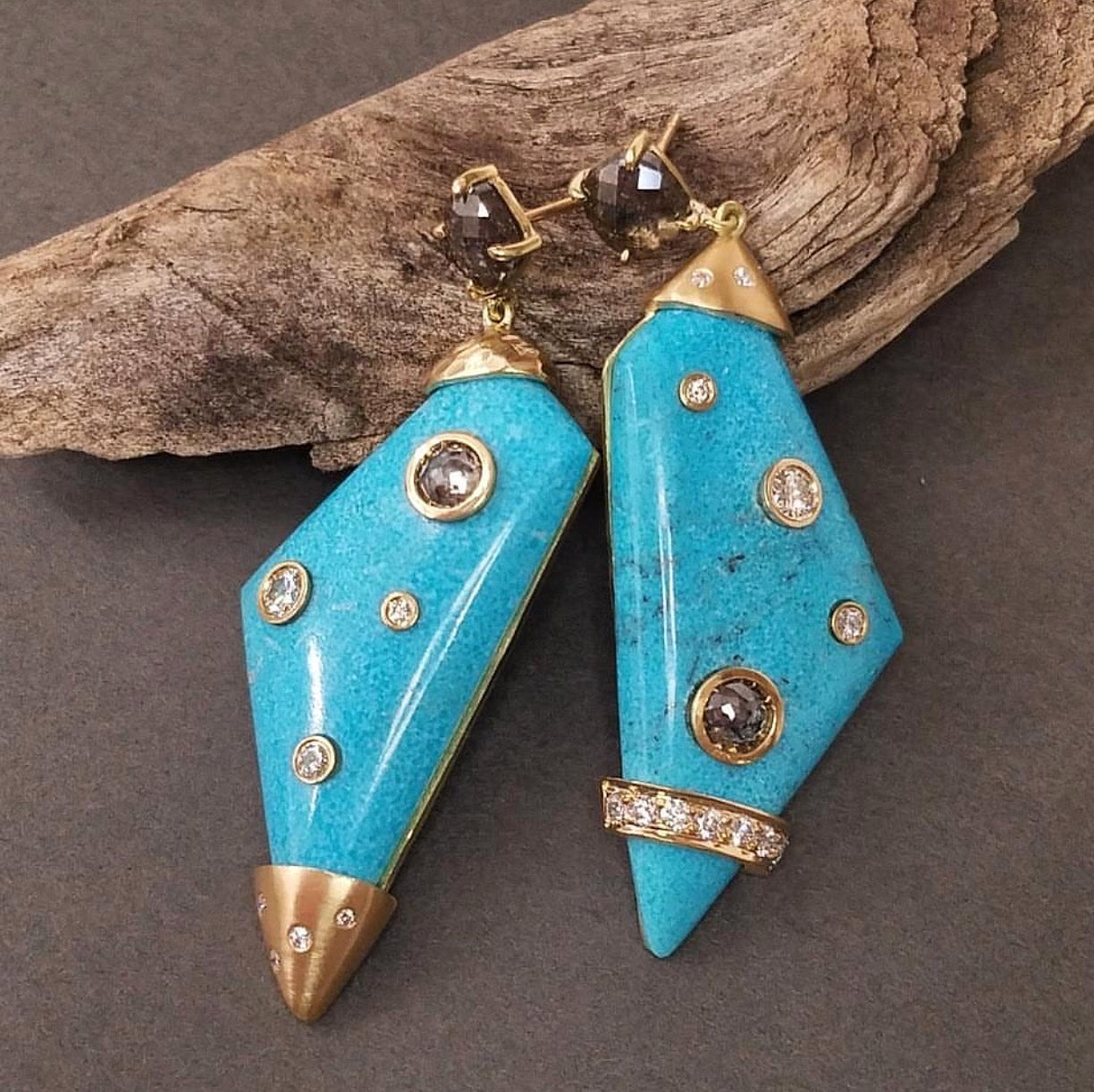 Mismatched Galaxy Turquoise Earrings