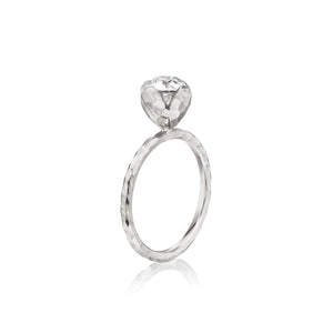 Petal-Set Solitaire Faceted Ring