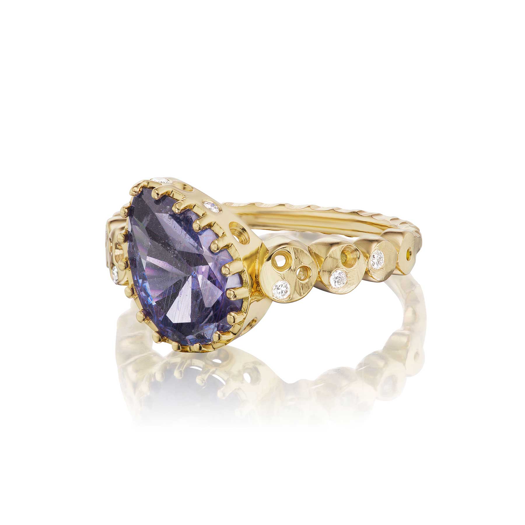 Purple Moyo Pear Sapphire Ring