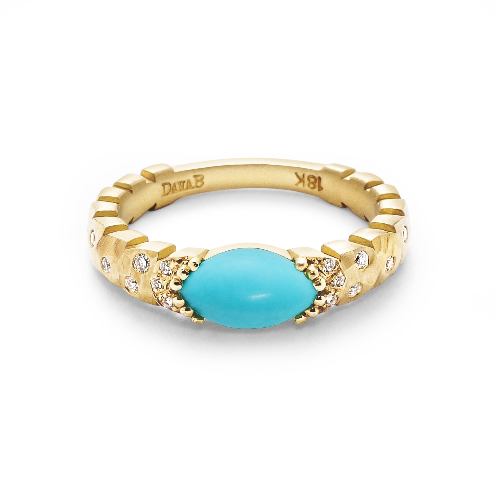 East-West Marquise Agra Ring, Sleeping Beauty Turquoise