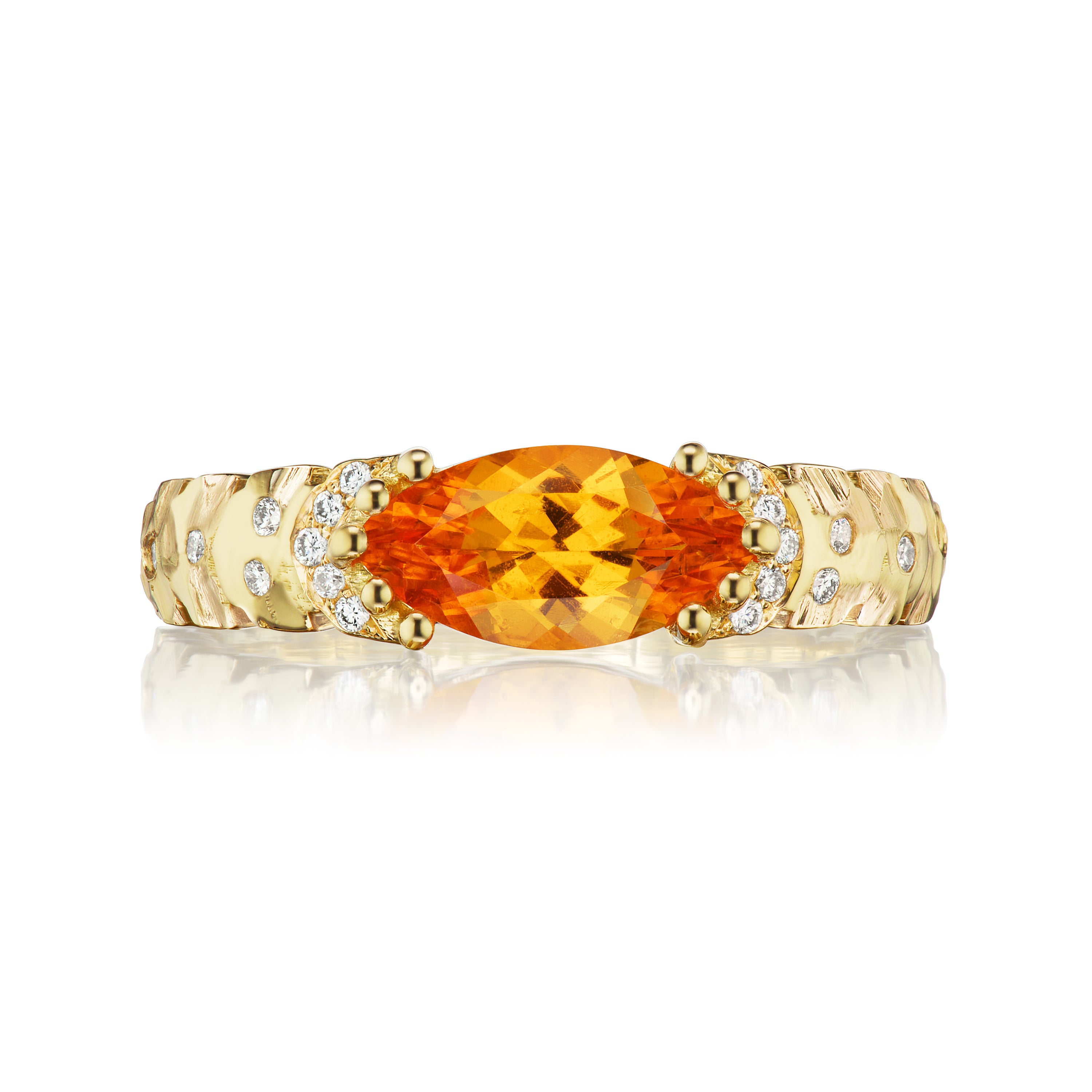 East West Marquise Agra Ring with Spessartine Garnet Dana Bronfman
