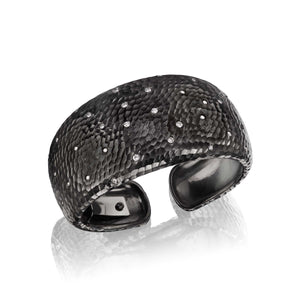 Starry Night Hammered Hinged Click Cuff